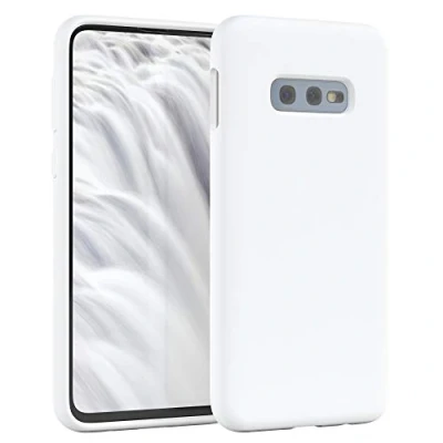 Abbildung von EAZY CASE Premium Silikon Handyhülle kompatibel mit Samsung Galaxy S10e, Slimcover Kameraschutz und Innenfutter, Silikonhülle, Schutzhülle, Bumper, Handy Case, Hülle, Softcase, Weiß