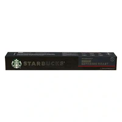 Abbildung von Starbucks Decaf Espresso Roast Kaffee, Dark Roast, R?stkaffee, Nespresso kompatibel, Entkoffeiniert, Kaffeekapseln, 10 Kapseln