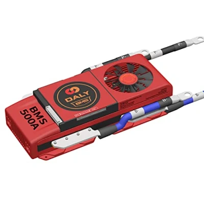 Abbildung von DALY Smart BMS LiFePO4 16S 48V Bluetooth PCB Batterieschutzplatine Batteriemanagementsystem mit Ausgleichskabeln und drahtlosem Modul für Lithium Eisen Phosphat(500A Fan)