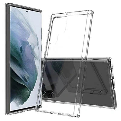 Abbildung von CoverKingz Handyhülle für Samsung Galaxy S22 Ultra Stoßfeste Handy Hülle mit Kameraschutz Slim Hybrid Case Transparent Clear Cover