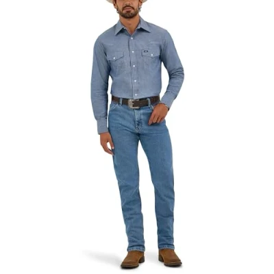 Abbildung von Wrangler Men&#039;s Premium Performance Cowboy Cut Reg Jean, Stone Bleach, 33W x 32L