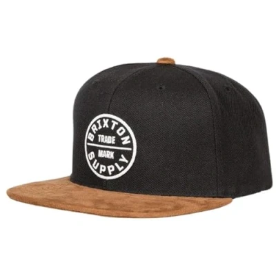 Abbildung von Brixton Oath III Snapback Mütze, mittelgroßes Profil, verstellbar, Schwarz/Kupfer, Einheitsgröße