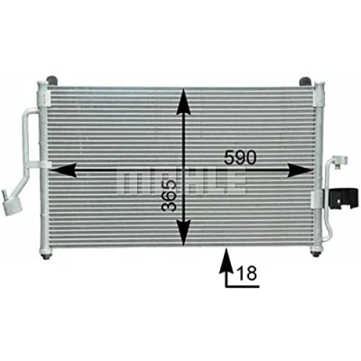 Abbildung von MAHLE ORIGINAL AC 418 000S Klimakondensator mit Trockner 608mm