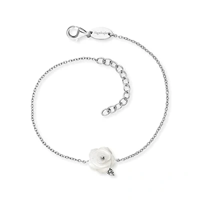 Abbildung von Engelsrufer Damen Armband Rose Garden aus Sterling Silber mit Perlmutt Karabinerverschluss längenverstellbar nickelfrei