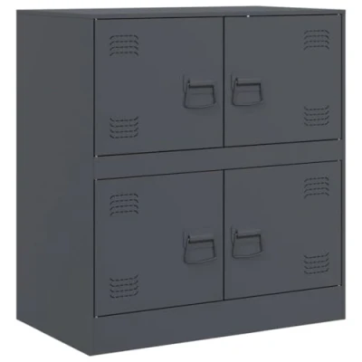 Abbildung von vidaXL Sideboard, Kommode Anrichte für Wohnzimmer, Metallschrank Schrank mit Stauraum, Highboard Beistellschrank Mehrzweckschrank, Anthrazit Stahl