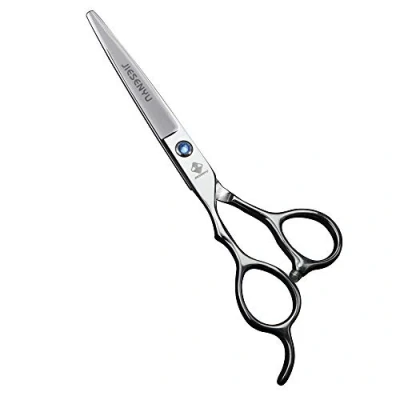 Abbildung von JIESENYU Japan 440c Stahl 6 zoll Silber Linkshänder Haarschere Professionelle Friseur Werkzeuge Schneiden Schere und Effilierschere Set