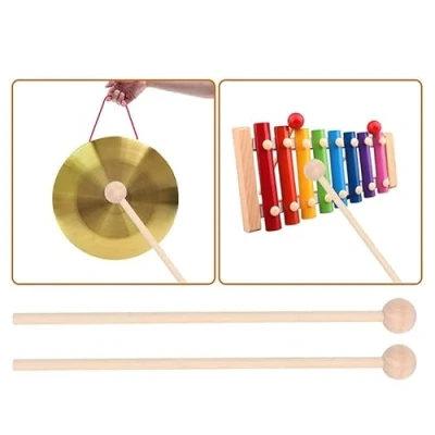 Abbildung von Holzschlägel Xylophon Schlägel Holz Marimba Mallet Drumsticks Glockenspiel Kugelschläger Klangstäbe Percussion Sticks Instrumental Zubehör Energieglockenspiel kinder Holzblock Glocken (1 STK)