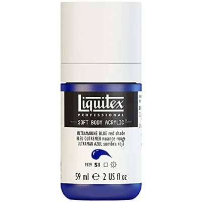 Abbildung von Liquitex 1959382 Professional Acrylfarbe Soft Body Künstlerfarbe in cremiger deckender Konsistenz, hohe Pigmentierung, lichtecht &amp; alterungsbeständig, 59ml Flasche Ultramarinblau (Rotton)