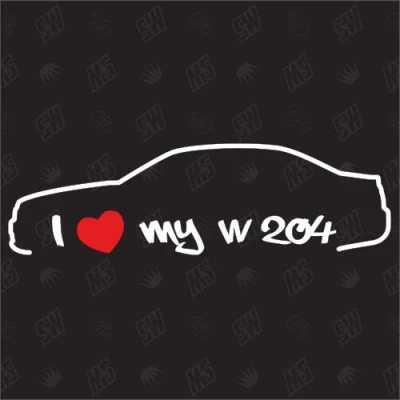Abbildung von I love my Mercedes W204 Sticker, Bj. 07 15