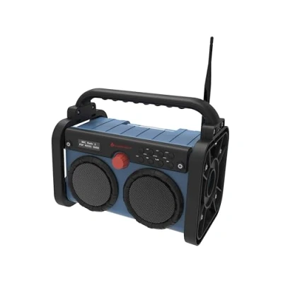 Abbildung von Soundmaster DAB85BL Baustellenradio DAB+ Bluetooth Akku IP44 spritzwassergeschützt (DAB+, PLL UKW, FM, 10 W, Baustellenradio, ABS Gehäuse, Spritzwasserschutz)