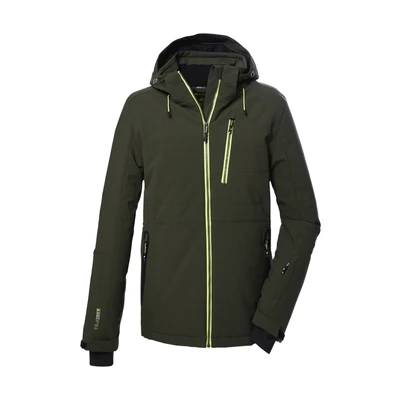 Abbildung von killtec Herren Skijacke/Jacke in Daunenoptik mit abzippbarer Kapuze und Schneefang KSW 68 MN SKI QLTD JCKT, dark moss, M, 39732 000