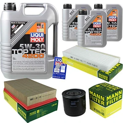 Abbildung von 8L LM Motoröl Top Tec 4200+Mann Filter Nissan Pathfinder R51 Navara D40