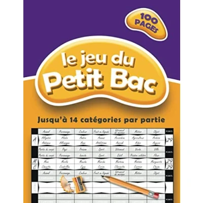 Abbildung von Le jeu du Petit Bac: Carnet de 100 feuilles score à remplir vos parties les plus endiablées