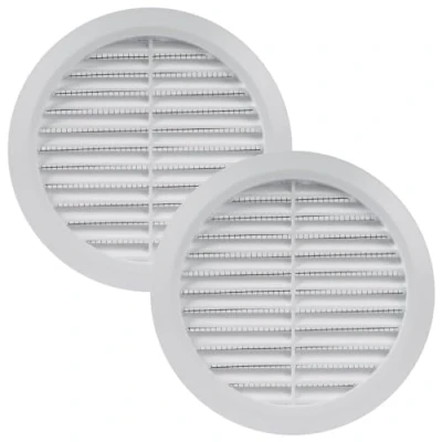 Abbildung von Vent Systems 2 Stück 125 mm Weiß Lüftungsabdeckung Runde Lüftungsschlitze Grillabdeckung Integrierter Insektenschutz HVAC Lüftungsöffnungen für Badezimmer, Heimbüro, Küche