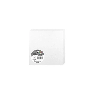 Abbildung von Clairefontaine 12885C Packung mit 25 Karten Pollen, gefaltet, 13,5 x 13,5cm, 210g, 1 Pack, Perlmutt Weiß