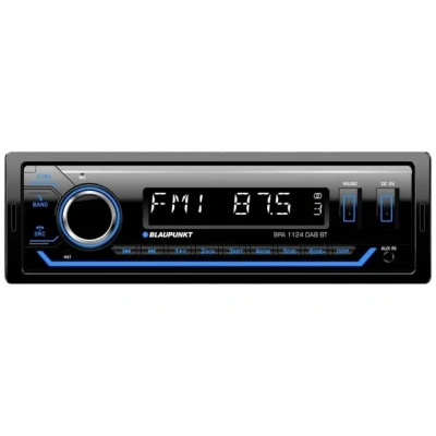 Abbildung von Blaupunkt BPA 1124 DAB BT, 1 DIN Autoradio, DAB+, Bluetooth, Freisprecheinrichtung, 2xUSB, Aux Eingang, Sub Out, Multicolor, 200 Watt