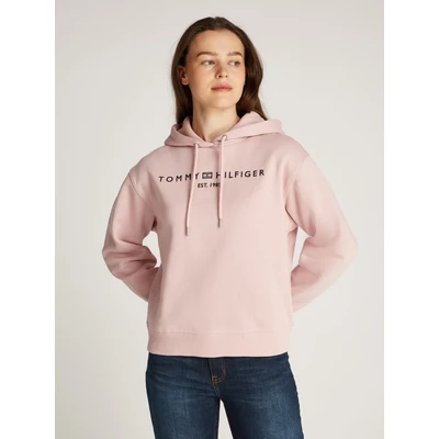 Abbildung von Tommy Hilfiger CORP LOGO Hoodie Sweatshirt, Damen, Größe: Large, Foggy pink