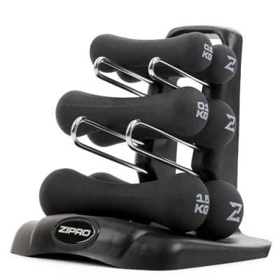 Abbildung von Zipro Hanteln, rutschfestes Kurzhanteln 6er Set, Neopren Dumbbell Gewichte 2 x 0,5kg, 1,0kg, 1,5 kg, Home Gym, Krafttraining zuhause