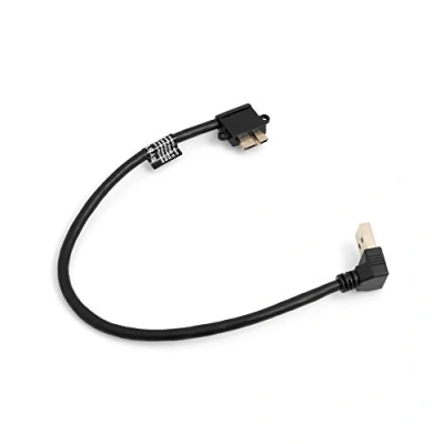 Abbildung von System S Micro USB 3.0 Kabel 90 Grad Winkel Rechts gewinkelt auf Typ A Aufwärts Adapter Datenkabel und Ladekabel 27 cm