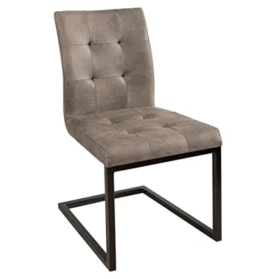 Abbildung von riess ambiente Freischwinger OXFORD antik taupe / schwarz, Esszimmer · Microfaser Metall Industrial Design
