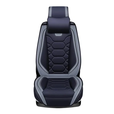 Abbildung von nenyan Autositzbezüge Komplett Set Universal in Premium Design Schonbezüge für die Vordersitze &amp; Rückbank Auto Sitzbezüge Airbag Geeignet Wasserdicht Sitzbezug Grau