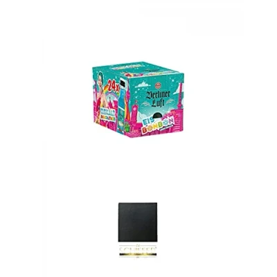 Abbildung von Berliner Luft EISBONBON 24 x 0,02 Liter + Schiefer Glasuntersetzer eckig ca. 9,5 cm Durchmesser