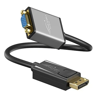 Abbildung von KabelDirekt DisplayPort DP auf VGA Adapter 0,15m (maximale Auflösung 1920 x 1200/60Hz, geeignet für Grafikkarten mit Ausgang, Beamer oder Monitor Eingang) PRO Series