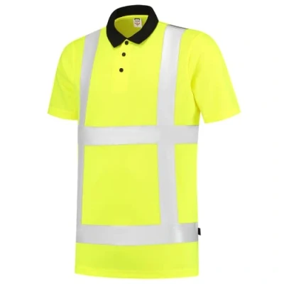 Abbildung von Tricorp 203006 Safety EN ISO 20471 Birdseye Poloshirt, 50% Polyester/50% Polyester, CoolDry, 180g/m², Fluorgelb, Größe XXL