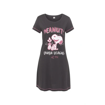 Abbildung von Peanuts Nachthemd, Damen, Größe: 32/34, Schwarz pink gedruckt