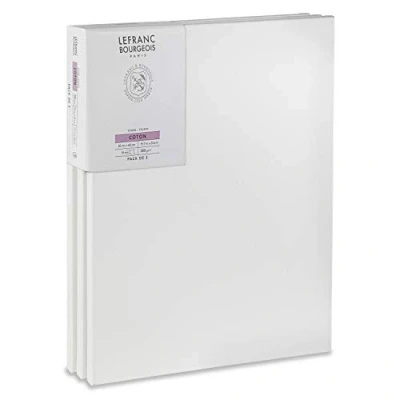 Abbildung von Lefranc Bourgeois 301354 Keilrahmen aus Fichtenholz 3er Set 50x60cm Leinwand 100% Baumwolle 280g/m², stabiler Fichtenholz, weiß vorgrundierte für Acrylfarben &amp; Ölfarben