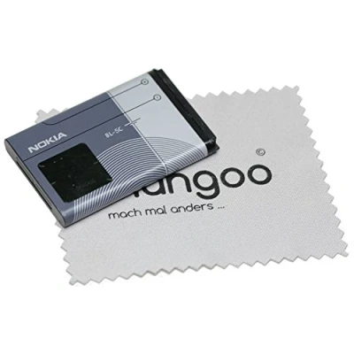 Abbildung von Akku für Nokia Original BL 5C 1650, 2310, 2610, 3110, 3120, 5030, 5130, 6230, 6555, E50, N70, N72 mit mungoo Displayputztuch