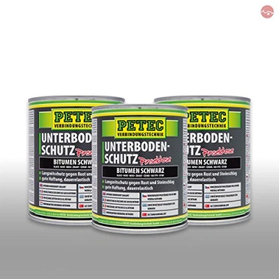 Abbildung von Petec_bundle 3X PETEC UNTERBODENSCHUTZ Bitumen PINSELDOSE streichbar SCHWARZ 1.000 ML 73100