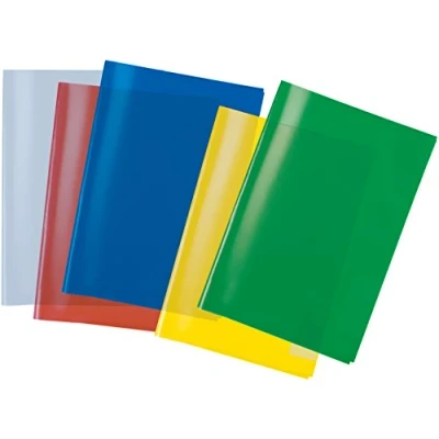 Abbildung von HERMA 19991 Heftumschläge A5 Transparent Sortiment, 10 Stück, Hefthüllen aus strapazierfähiger &amp; abwischbarer Polypropylen Folie, durchsichtige Heftschoner Set für Schulhefte, farbig
