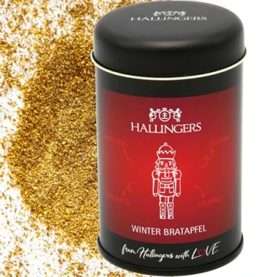 Abbildung von Hallingers Winter Bratapfel Gewürz Mischung für Pancakes, Bratapfel, Muffins &amp; Crumble (Dose) Adventskalender Neuheiten befüllen Neues Zuhause Ruhestand Freundschaft Genesung