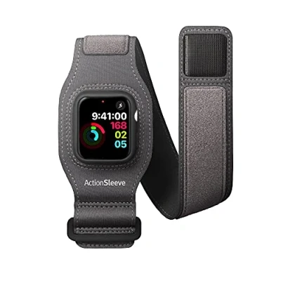 Abbildung von Twelve South ActionSleeve 2 für Apple Watch 44 mm Oberarm Sportarmband Sport und Fitness (grau)
