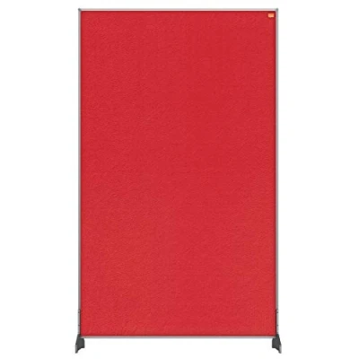 Abbildung von Nobo Impression Pro Schreibtisch Trennwand, Schutztrennwand für Social Distancing, Hygieneschutz, Filz, Rot, 600x1000mm, 1915513