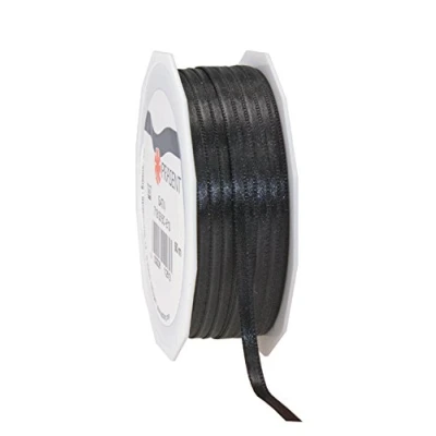 Abbildung von PRÄSENT C.E. Pattberg Satin schwarz, 50 m Satinband zum Einpacken von Geschenken, 6 mm Breite, Geschenkband Dekorieren &amp; Basteln, Dekoband, Anlass