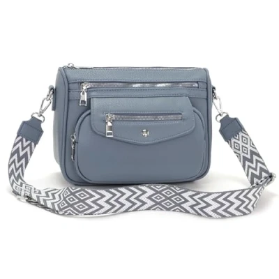 Abbildung von YISUOHOOM 7 Farben Umhängetasche Damen Mittelgroß 2025 Kleine Handtasche Crossbody Bag Blau Schönes Geburtstagsgeschenk für Frauen