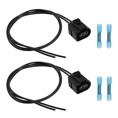 Abbildung von eMagTech 2x Scheinwerfer Kabelbaum Stecker 2 Pin 1J0973722 Kompatibel mit VW Audi Seat Skoda