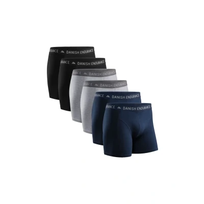 Abbildung von Danish Endurance 6 PACK Classic Boxershorts, Herren, Größe: Large, Multicolor black grey navy blue