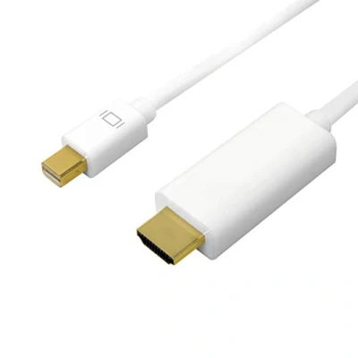 Abbildung von Mini DisplayPort 1.2 auf HDMI High Speed with Ethernet (1.4) Anschlusskabel, 4K für volle HD und 3D Qualität mit bester Soundübertragung, 2m