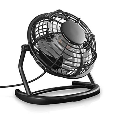 Abbildung von CSL USB Ventilator Tischventilator Fan Lüfter optimal für den Schreibtisch inkl. An Aus Schalter Kompatibel mit PC MAC Notebook Computer in schwarz