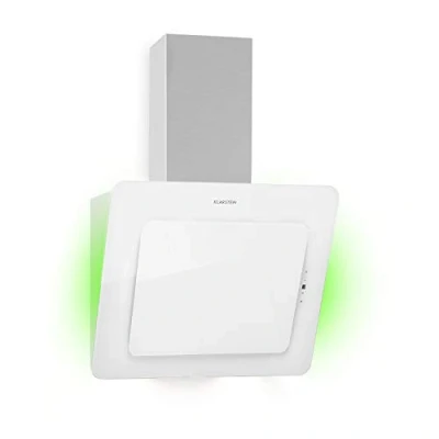 Abbildung von Klarstein Helena Dunstabzugshaube kopffrei, Kopffreihaube Wandhaube mit 595 m3/h, RGB Ambiente Licht, Umluft &amp; Abluft, LED Beleuchtung, Touch Control, 60 cm, weiß
