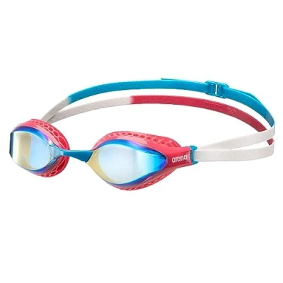 Abbildung von arena Air Speed Mirror Unisex Schwimmbrille für Erwachsene, Taucherbrille mit Breiten Gläsern, Anti Beschlag, UV Schutz, 3 Austauschbare Nasenstege, Seals, Aqua/Multi/Lydia