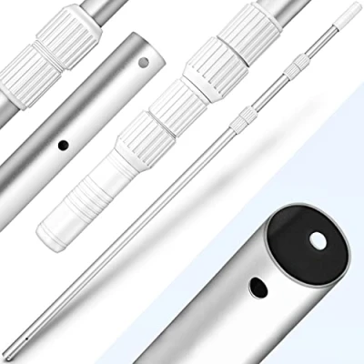Abbildung von tillvex Pool Teleskopstange 1,20 3,60m Aluminium Poolstange Stange zur Poolreinigung 3 teilig Weiß