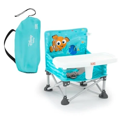 Abbildung von Bright Starts Disney Findet Nemo Pop ’N Sit Tragbare Sitzerhöhung, für drinnen und draußen, Bodensitz mit Esslernsitz, 6 Mon 3 Jahre