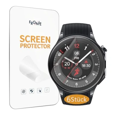 Abbildung von Frgnie Schutzfolie kompatibel für ONEPLUS Watch 2 (6 Stück) Hülle Blasenfreie Smartwatch Displayschutz, HD Flexibel TPU Folie
