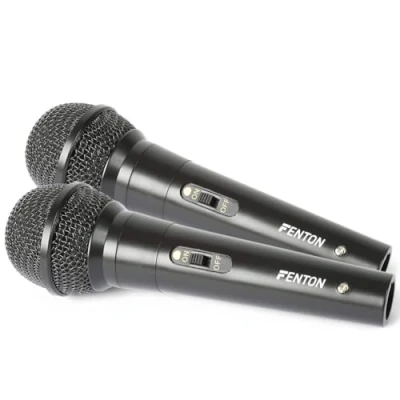 Abbildung von Fenton DM100 Set mit 2 schwarzen Mikrofonen für Karaoke und DJs