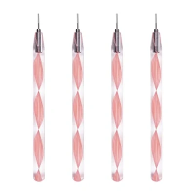 Abbildung von JUYA Feine Spitze Quilling Werkzeuge 4er Pack Kunststoffgriff Edelstahl Kopf 0,8mm (4 QT03 06T), Rosa Handgriff