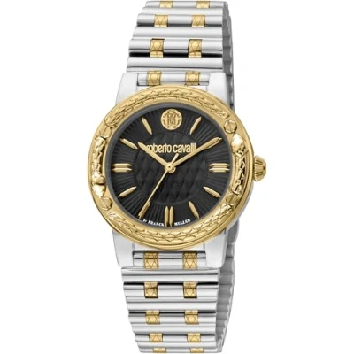 Abbildung von Roberto Cavalli by Franck Muller Damen Analog Quarz Uhr mit Edelstahl Armband RV1L188M0091